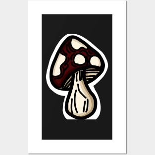 Red mushroom Posters and Art